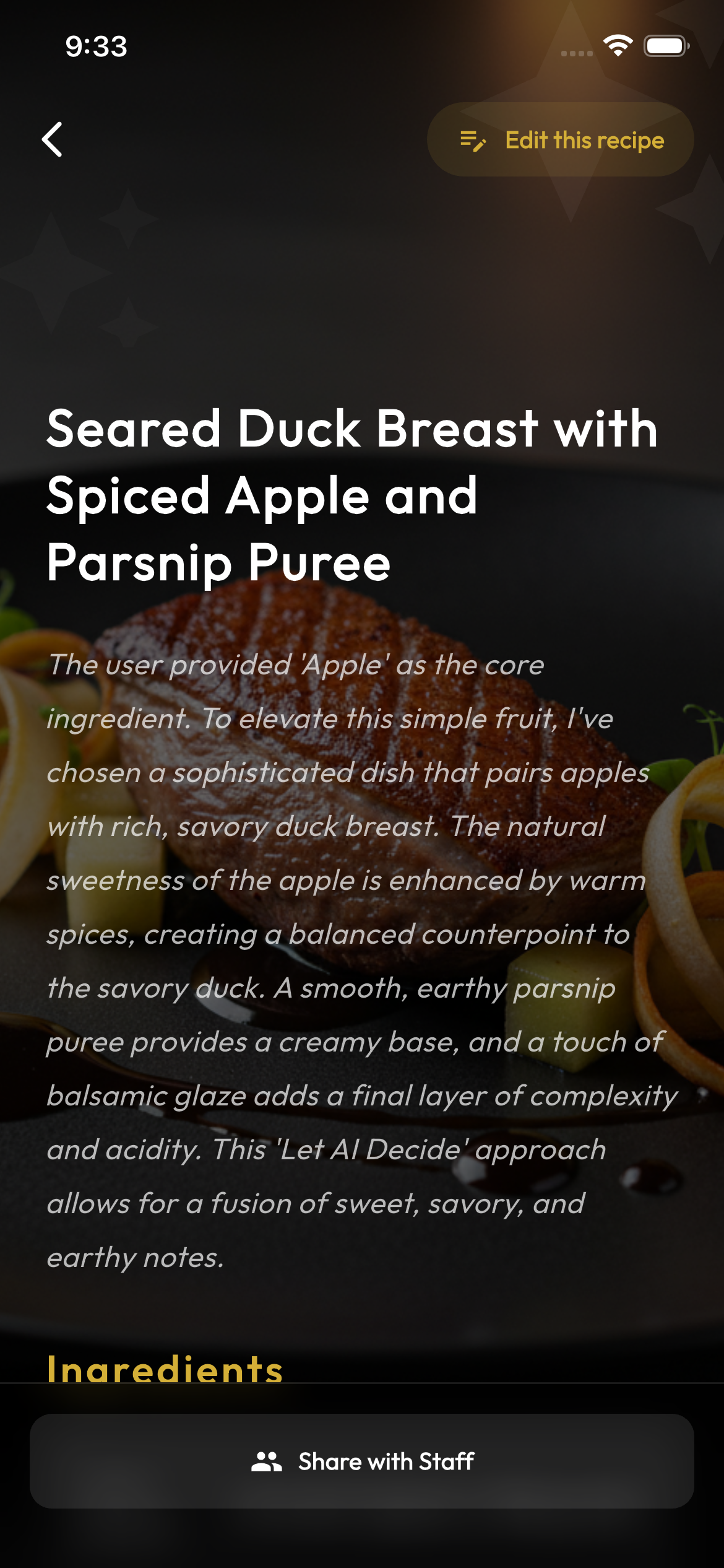 Auto-generate Recipes from Voice